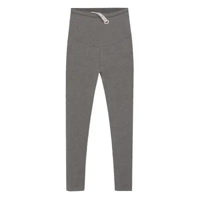 Pregnant Women's Grey Stretch Leggings with Adjustable High Waist