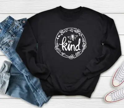 Be Kind Cotton Sweatshirt Orange Long Sleeve