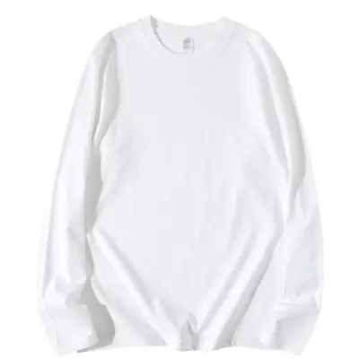 220g Heavy Cotton Long Sleeve T-Shirt Blue Loose Fit
