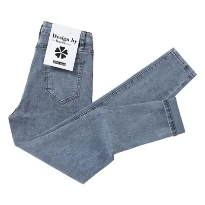 Women Slim Fit Korean Style Jeans 2025 Cropped Skinny