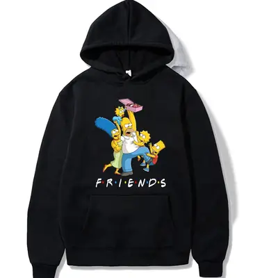 White The Simpsons Hoodie with Bart & Homer Design