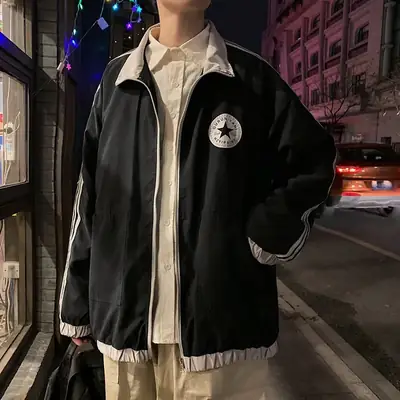 Men's Grey Fleece Bomber Jacket Winter Casual Wear