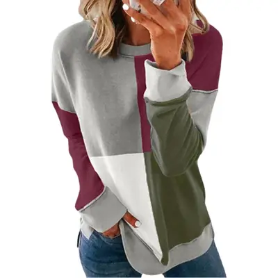 Women's 2022 Sweater Set Grey Maroon Olive Round Neck