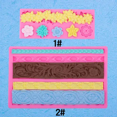 Pink Embossed Flower Cake Mold for DIY Decoration