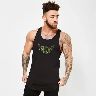 Men's Gray Sleeveless Muscle Vests Summer Training Wear