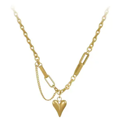 Minimalist Heart Titanium Necklace for Women