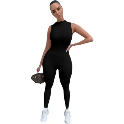 Women Polyester Jumpsuit Thick Casual Pants Grey