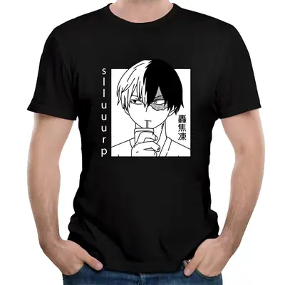 Cross-Border My Hero Academia Large T-Shirt Black