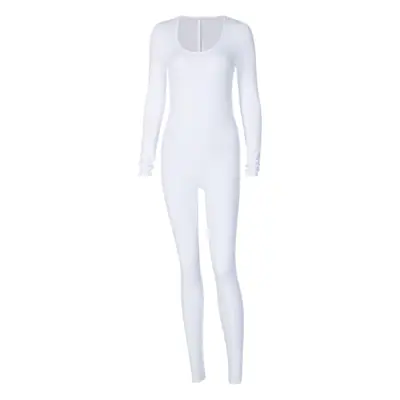Brown All-In-One Long-Sleeved Slim Fit Hip-Lifting Pants