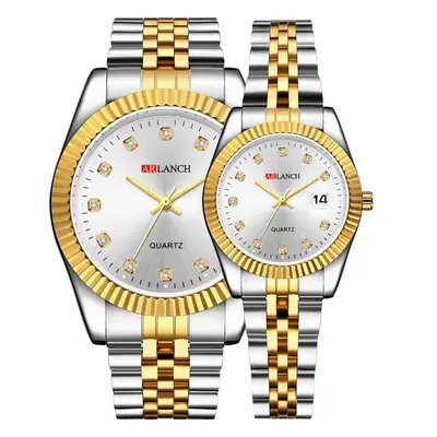 Couple's Luxury Quartz Watches with Diamonds & Ip Vacuum Plating