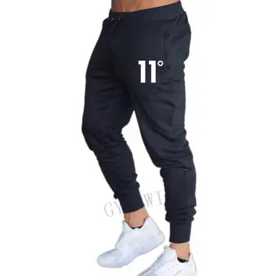 Men Grey Slim Fit Sports Pants with Drawstring Waist