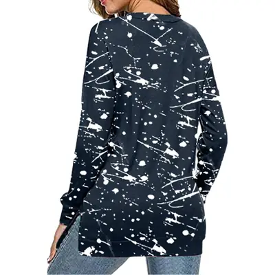 2023 Printed Graffiti Sweatshirt Women Large Black