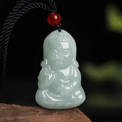 Natural Burma Jade Baby Buddha Pendant for Women