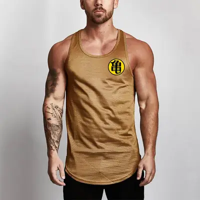 Men's Black Sleeveless Gym Vest with Logo
