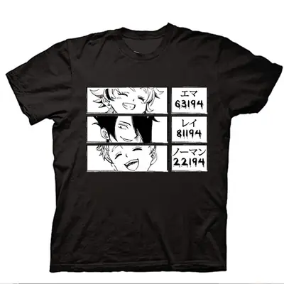 Men's Blue Promised Neverland Graphic T-Shirt Short Sleeve