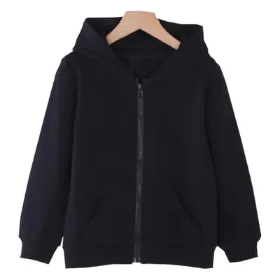 Gray Full-Zip Hooded Sweatshirt for Boys Girls
