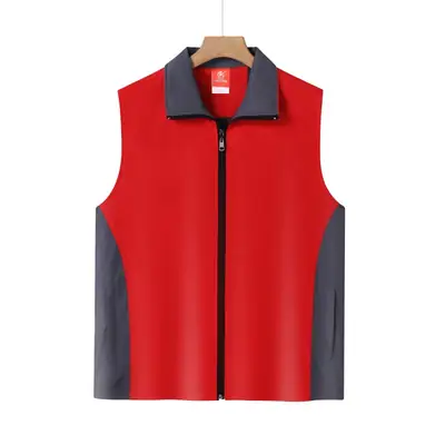 Men Red Zipper Vest 4S Universal Fit