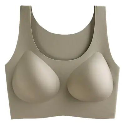 Thailand Latex Traceless Underwear One-piece Sports Rimless Push-up Sleeping Breathable Vest-style Beauty Back Bra