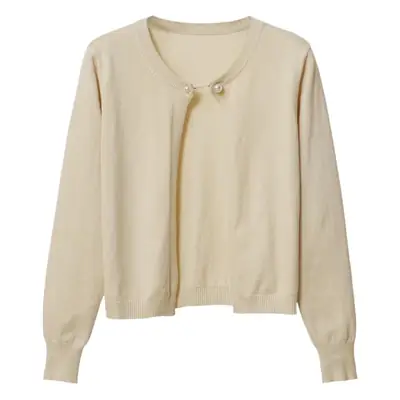 Women Red Knitted Crewneck Sweater Spring Autumn