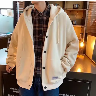 Men's Grey Hooded Sweatshirt Hoodie Winter Vest