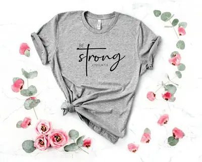 Foreign Trade T-Shirt "Strong" Joshua19 Short Sleeve Menswear