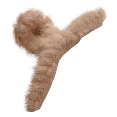 Blue Faux Fur Plush Hair Clip for Girls