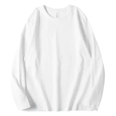 Men's Grey Long Sleeve Cotton T-Shirt 320g