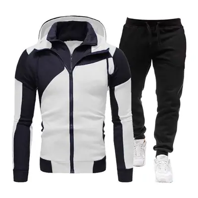Men Red Black Hooded Track Suit with Pants