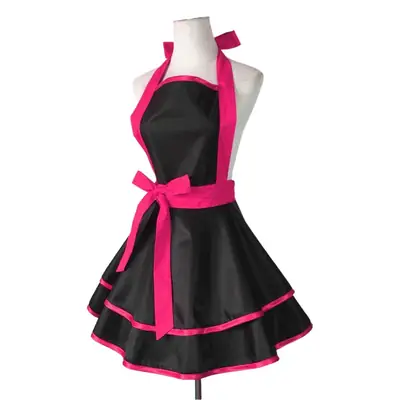 Black Tpu Waterproof Princess Apron for Women