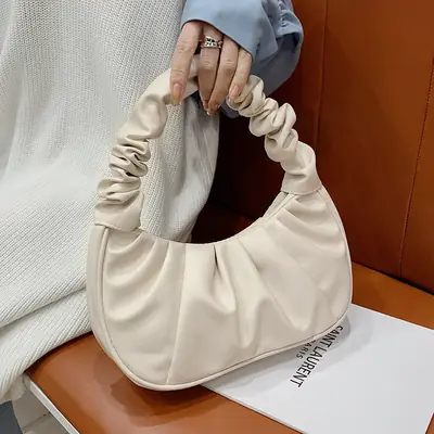 Gold Pleated Women's Shoulder Bag 2020
