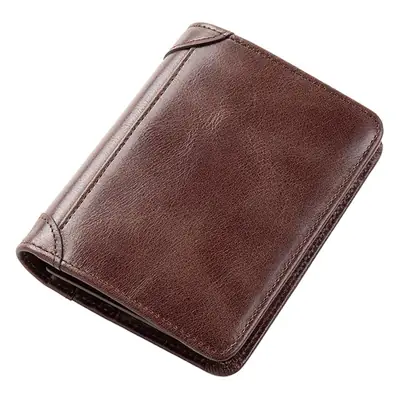 Factory Direct Sales Genuine Leather Wallet Men's Wallet Ultra-Thin Short First-Layer Cowhide Wallet Driver's License Integrated Fashionable and Simple