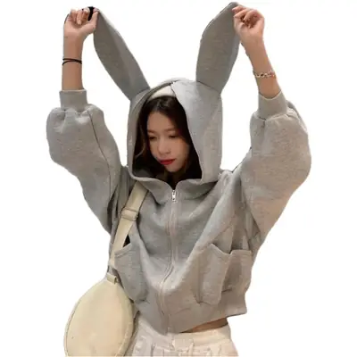 Women Grey Anti-Pilling Hooded Sweatshirt Set