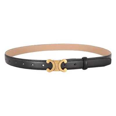 Women Genuine Leather Belt Tan Buckle