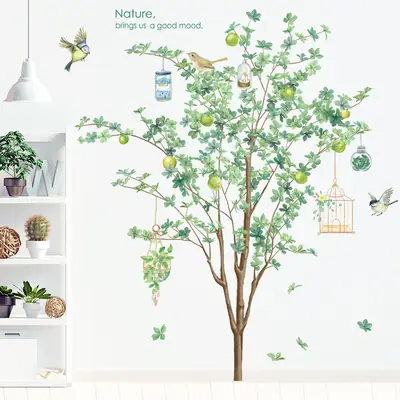 Scandinavian Tree Wall Stickers for Living Room Decoration