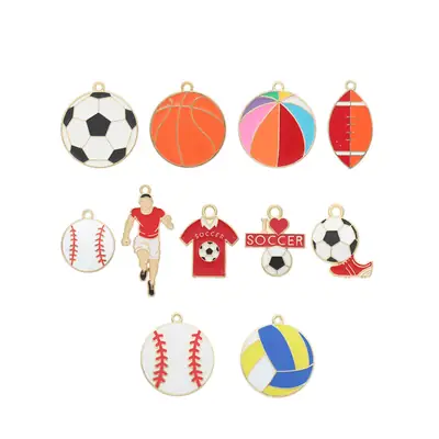 Xipeng Jewelry Basketball Pendant Necklace 2.8cm