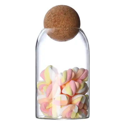 Glass Ball Cork Storage Jar for Dried Fruits & Coffee