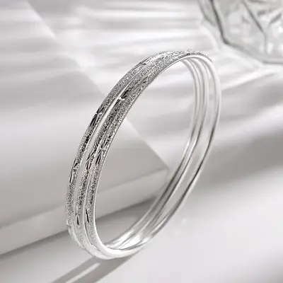 Three Ring Bracelet Three Life Copper Silver Plated