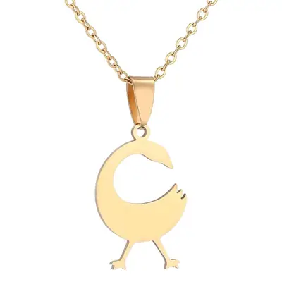 Gold African Adinkra Pendant Necklace for Women