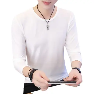 Men's Black Slim Fit Long Sleeve T-Shirt