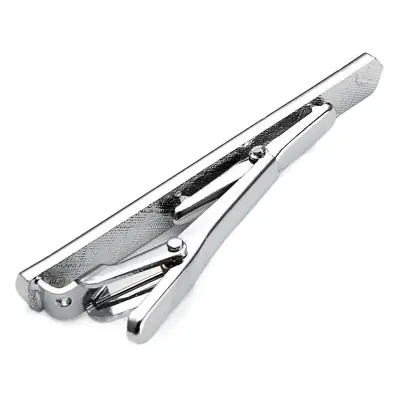 Laser Embossed Tie Clip for Men Silver Gold Copper