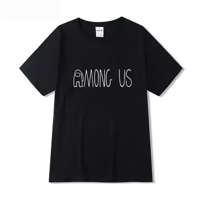 Men Women Short Sleeve T-Shirt Among Us Print White