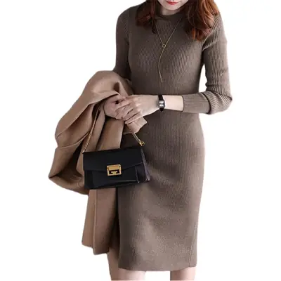 Long-sleeve black dress 2023 Korean Style