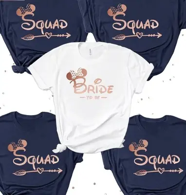 Squad Women's Navy Blue Letter T-Shirt