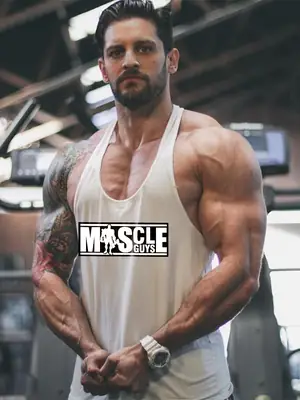 Men's Gray Muscle Vibes Slim Fit Vest