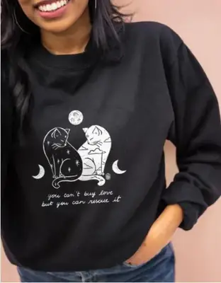 Black Letter Print Sweatshirt for Women New Design