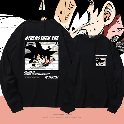 Dragon Ball Z Korean Long Sleeve T-Shirt Blue