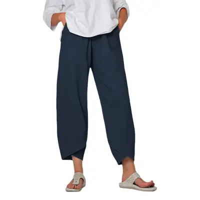 2022 New Linen Wide Leg Pants Loose Foot Casual