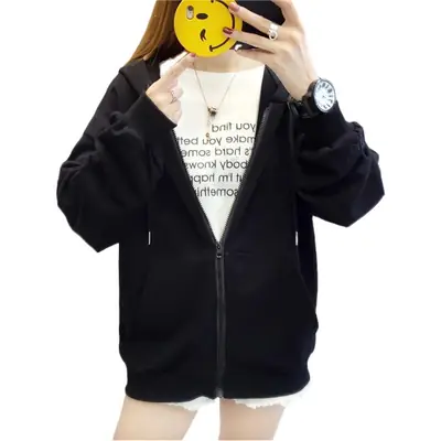 Women Hooded Sweatshirt Lavender Loose Fit 2025