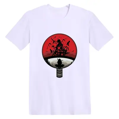 Naruto Anime Print Red T-Shirt Short Sleeve