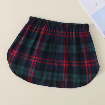 Plaid Sweater Skirt Set with Button Front